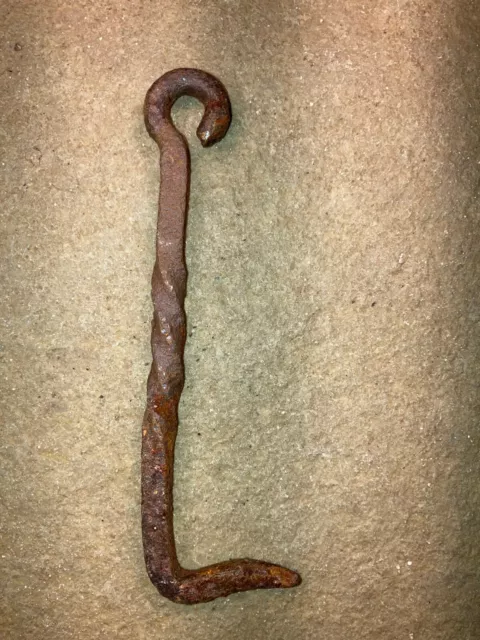 Antique Primitive Wrought Iron Hook Barn Gate Latch Hand Forged