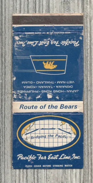 Matchbook Cover-Pacific Far East Line Route of the Bears San Francisco CA-4826