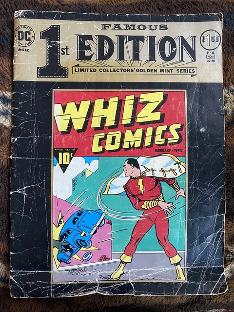 1974 DC Famous 1st Edition Whiz Comics F-4 Limited Collectors Golden Mint Series
