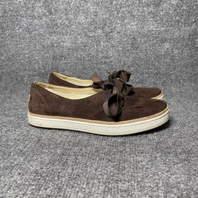 UGG Carilyn Shoes Womens 6 Brown Suede Lace Up Flats