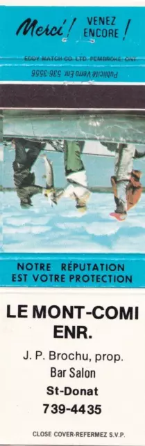 Le Mont-Comi Enr. Bar Salon St-Donat Quebec Canada Matchbook Cover 1970's