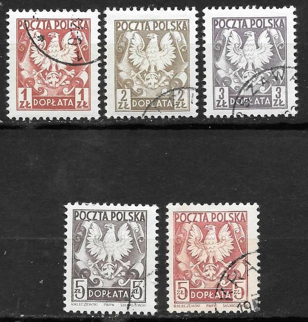 Pologne - Poland - Polska - Depuis 1950 - Timbres Taxe - 5 timbres