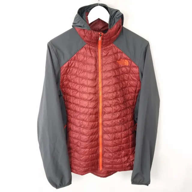 THE NORTH FACE Thermoball Jacket Mens S Small Hybrid Hoodie Full Zip Hooded Red