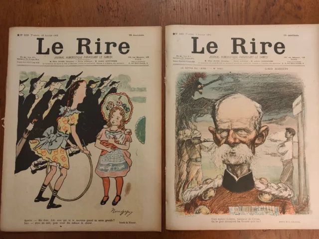 Revue « Le Rire » 1901 - Lot de 13 revues de 12 pages.