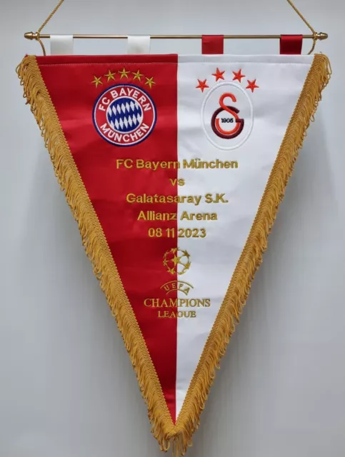 FC Bayern München v Galatasaray SK Embroidered Pennant Wimpel Size 48 cm x 36 cm