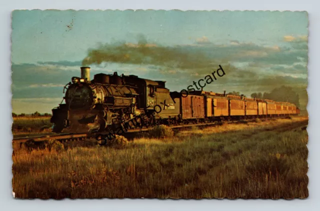 Postcard #4837 Train Locomotive Narrow Gauge Alamosa & Durango Colorado