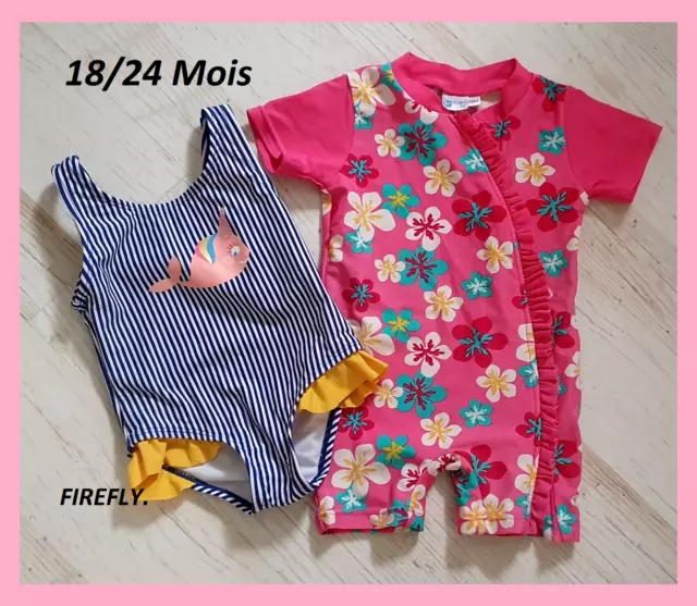 LOT de 2 maillots de bains fille Taille 18/24 mois