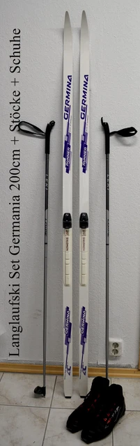 Langlaufski Set Germania 200 cm Schuppen SNS + Stöcke + Schuhe Gr. 42