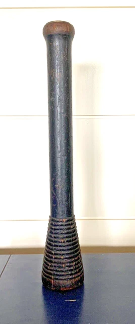 Antique Black WOOD Industrial Factory SEWING Thread  Spool 12" BEEHIVE Bobbin