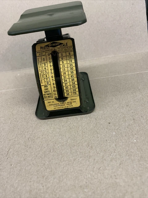 Vintage Accurate Parts Co. Postal Scale Green Metal Small USA 3 1/2"