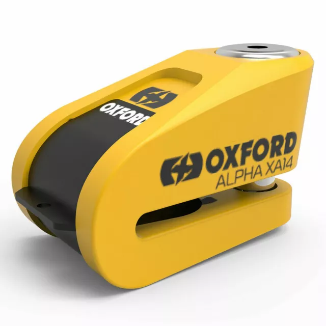 Oxford Alpha XA14 Motorcycle Bike Security Alarm Disc Lock Yellow/Black