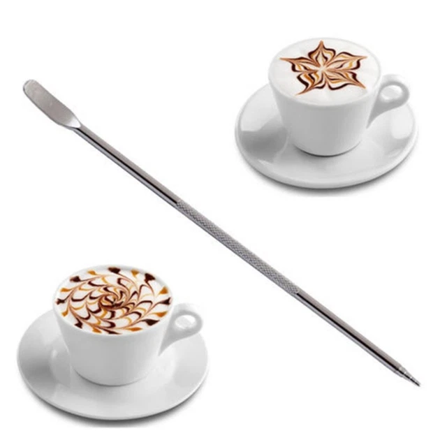 Aguja de tirar de café de alta calidad herramientas de decoración de café aguja de flor