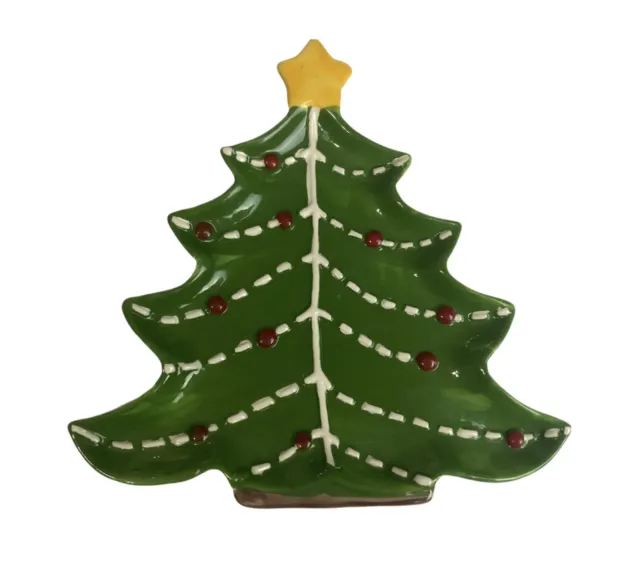 Plato de galletas con forma de árbol de Navidad plato de dulces plato de cerámica vacaciones