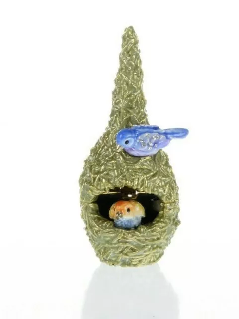 Nid d'oiseau boîte à bijoux fait à la main par Keren Kopal & cristaux