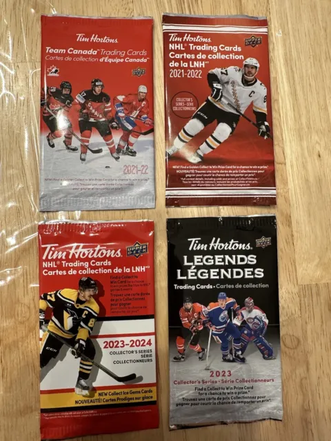 2021-22 NHL TEAM CANADA LEGENDS 2023/24 TIM HORTONS Hockey Cards 4 SEALED PACKS