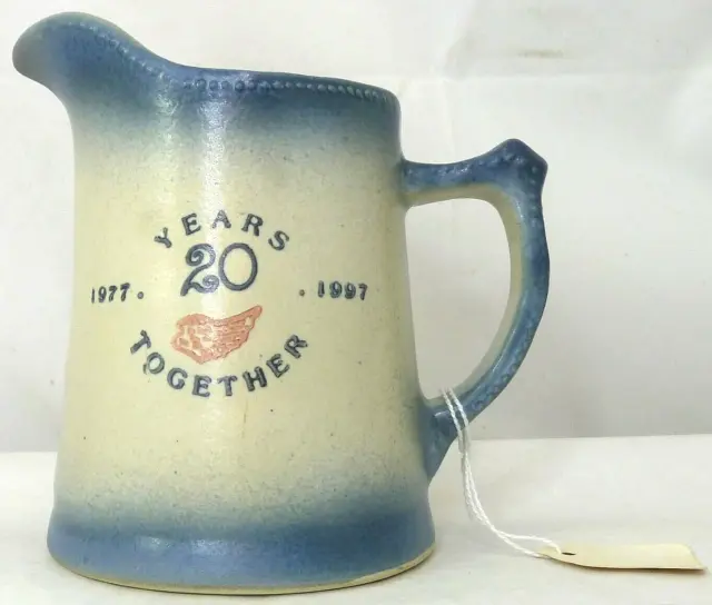 Red Wing Stoneware Blue and White Pitcher Commemorative 1997 Artists in the Park