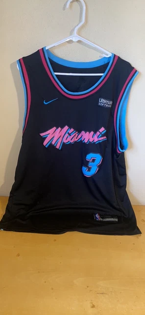 MIAMI HEAT DWYANE Wade Black Vice city ver. NBA Jersey stiched size S M L  XL XXL £49.99 - PicClick UK