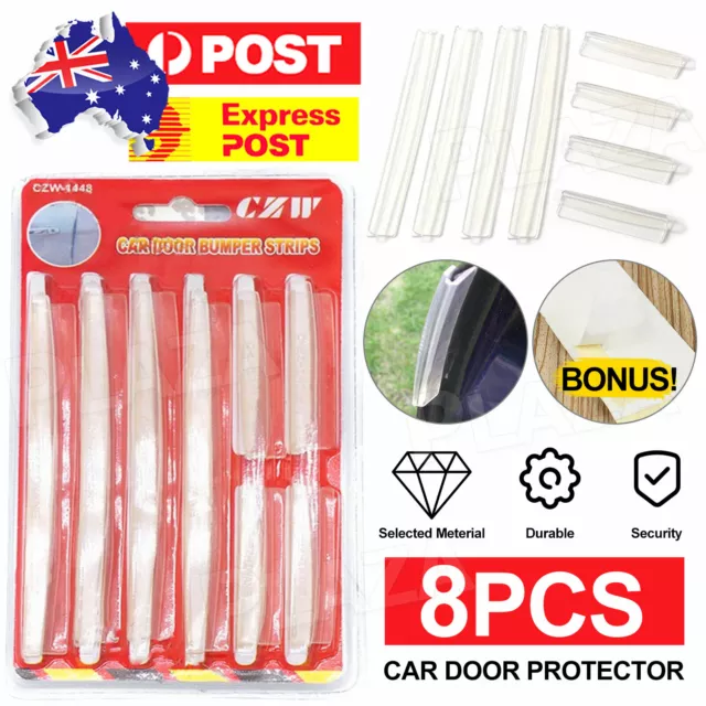 8PCS Clear Car Side Door Edge Defender Trim Protection Strip Protector VIC