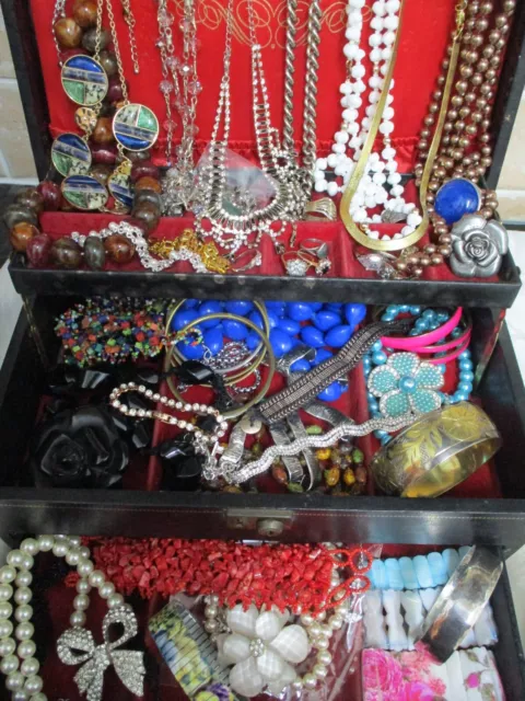 Job Lot Vintage Costume Jewellery, Necklaces, Statement, Bracelets, Bangles L163