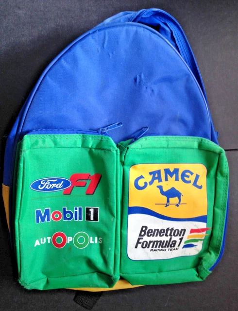 RARE VINTAGE FORD F1 Benetton Formula 1 Team Colour Block Rucksack Back ...