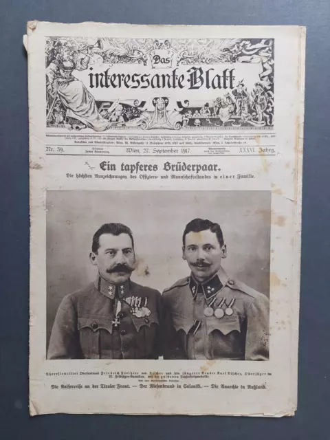 Das interessante Blatt - Nr. 39 / 1917 - Kaiserreist Tiroler Front, Riga