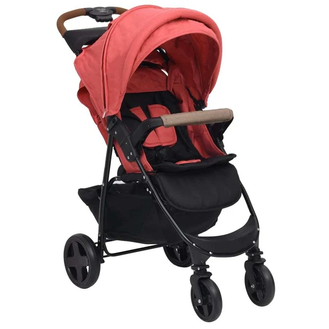 Poussette pour bébé 2-en-1 Rouge Acier