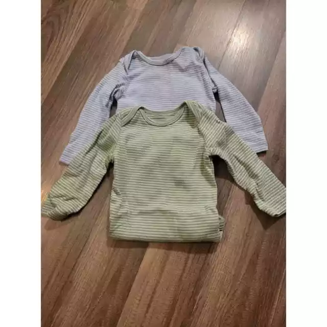 Carters Boys Striped Green/Blue Long Sleeve One Piece Bundle Size 6 Months