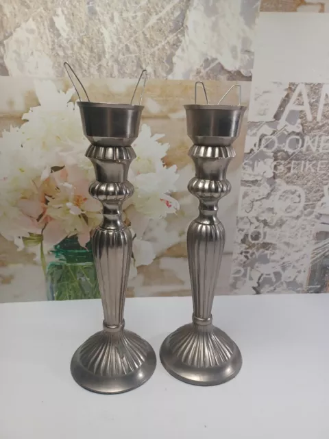 Vintage Matching Pair 10” Tall  Brass Candlesticks Made in India wedding gift