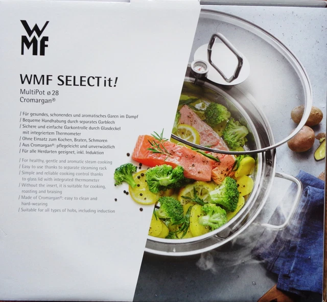 WMF SELECTIT! MULTIPOT Dampfgarer CROMARGAN 5l Induktion Glasdeckel Thermometer EUR 55,00