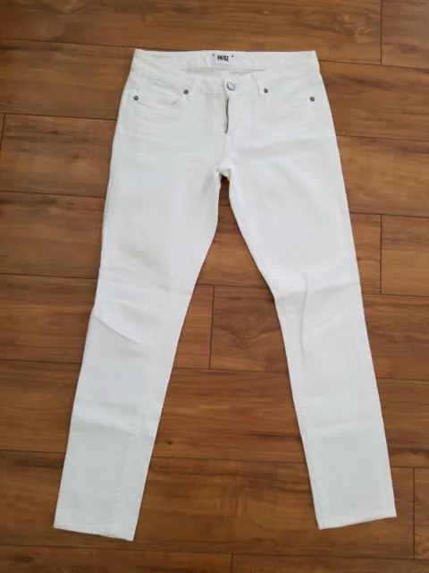 PAIGE Skyline Ankle Peg Optic White Mid Rise Slim Jeans WOMENS SZ 26