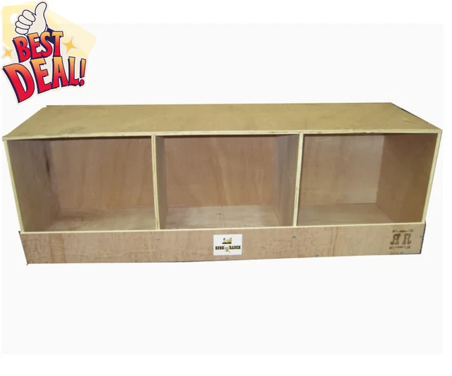 Set of 2 Chicken Nesting Boxes Laying Nesting Perches for Poultry 3 Compartments