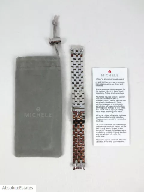 NEW Michele Belmore 18mm 5 Link Silver Watch Band Bracelet MS18FX235009