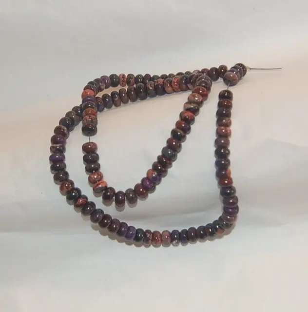 SOUTH AFRICAN SUGILITE BUSTAMITE 6-7MM RONDELLE BEADS - 18" Strand - 816E