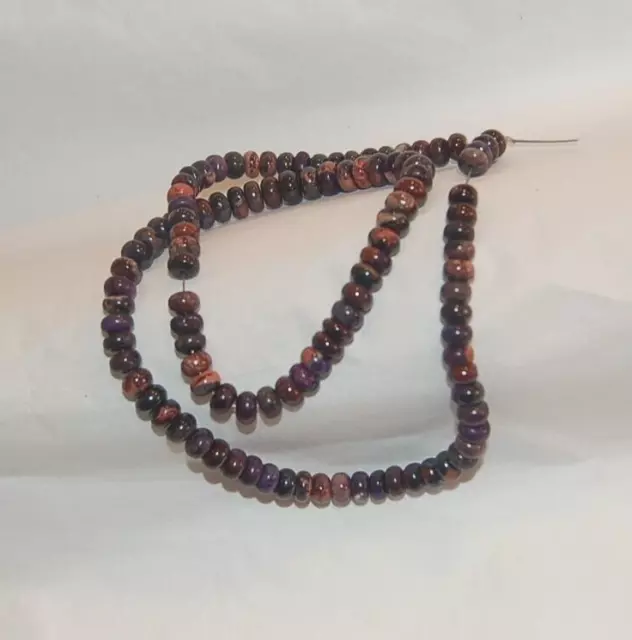 SOUTH AFRICAN SUGILITE BUSTAMITE 6-7MM RONDELLE BEADS - 18" Strand - 816E SOUTH AFRICAN SUGILITE BUSTAMITE 6-7MM RONDELLE BEADS - 18" Strand - 816E