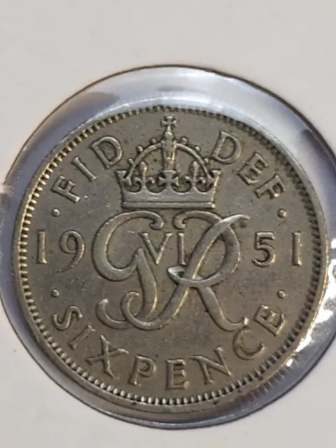 1951 Great Britain sixpence or 6 pence Coin