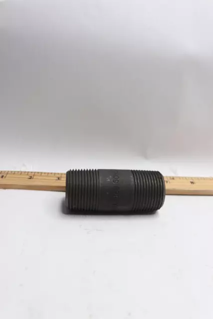 Nipple Threaded On Both Ends Schedule 40 Steel Black 1-1/4" x 3"