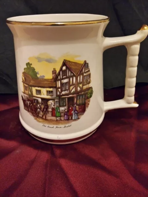 Vintage Masonic Ceramic Tankard With 22 Carat Gilding- East Cheshire Lodge