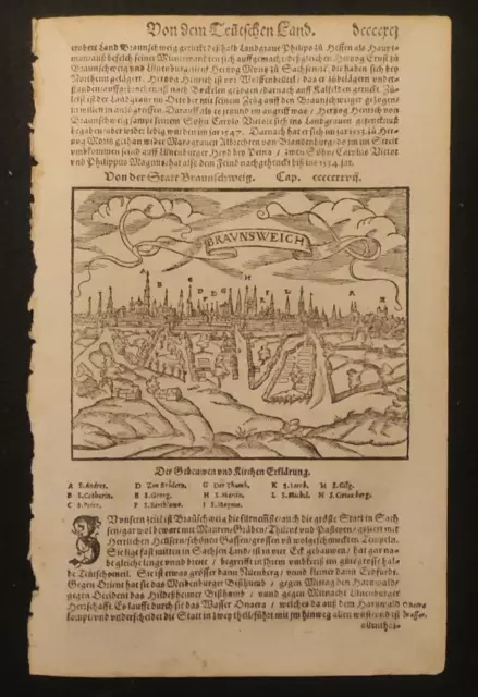 Braunschweig Brunswiek Brunswick Sebastian Munster Xilografia 1574