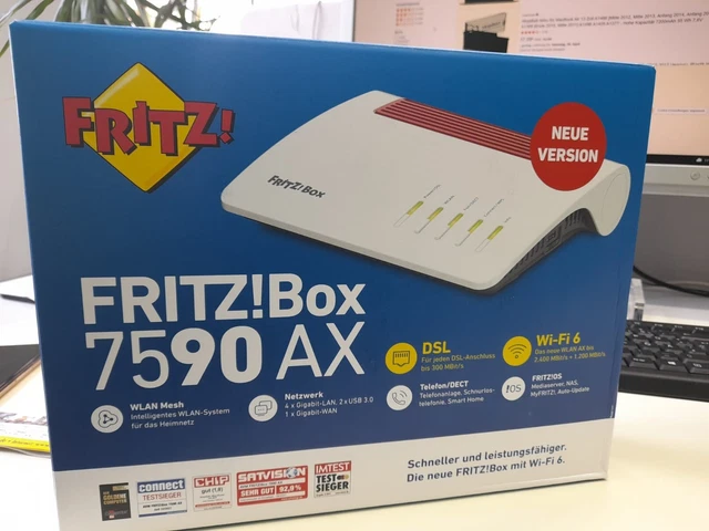 AVM FRITZ!BOX 7590 AX - Wifi Router 6 - Neu in Weiß - 20002998 EUR 239 ...