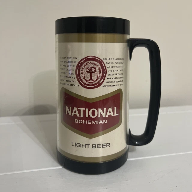 Vintage National Bohemian Thermo-Serv Plastic Beer Stein Brewed In Baltimore MD