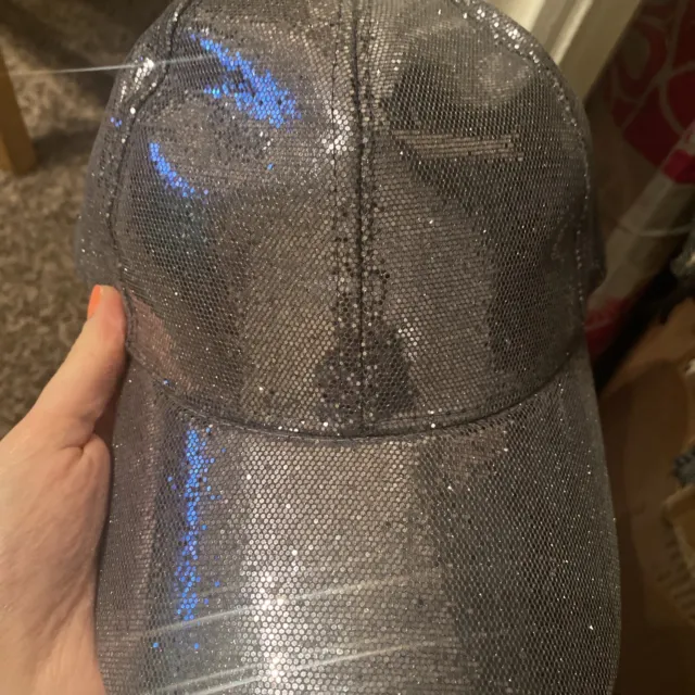baseball cap silver shiny perfection condition never used outside