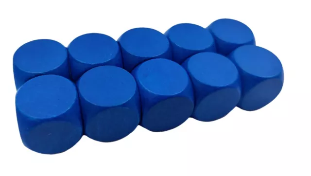 10x Set Dadi Cubi Legno Sei Lati 20mm – Set di 10 dadi BLU