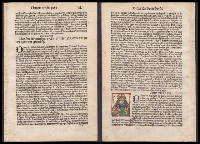 1499 Cronica Coellen Cologne Emperor Hadrian Trajan Inkunabel Incunable Sheet