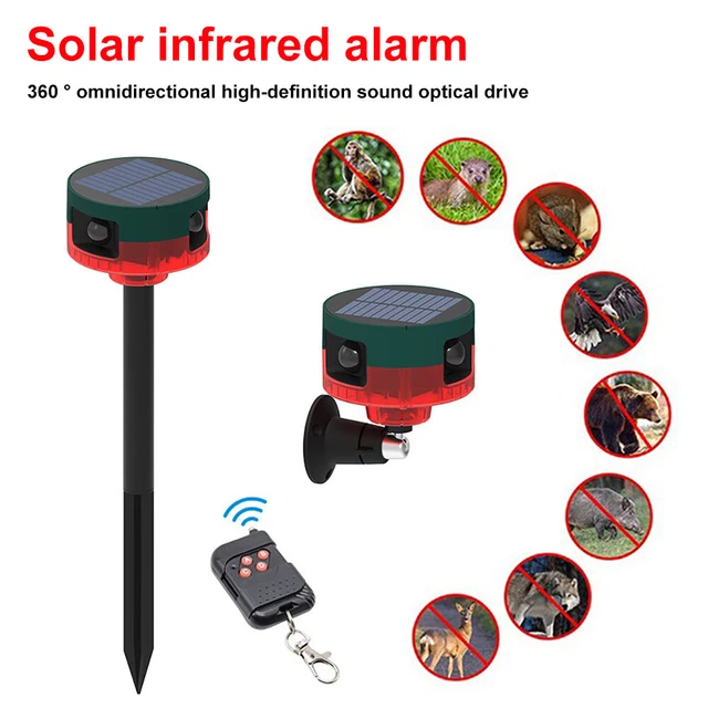 SOLAR FLASHING ALARM Wireless Waterproof PIR Motion Sensor Automatic