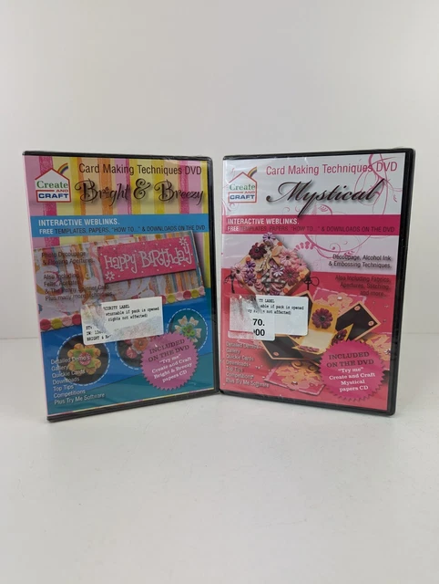 2 DVD técnicas de fabricación de tarjetas artesanía mística brillante y brisa feliz cumpleaños
