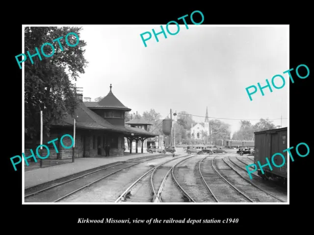 OLD 8x6 HISTORIC PHOTO OF KIRKWOOD MISSOURI THE RAILROAD DEPOT STATION c1940