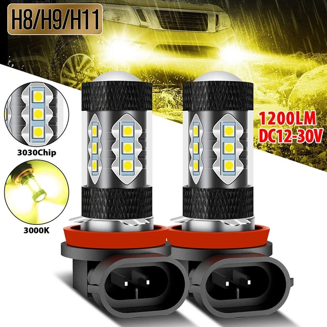 2PACK H11 H8 LED Ampoules 3000K Doré Jaune Super Bright Fog Léger DRL