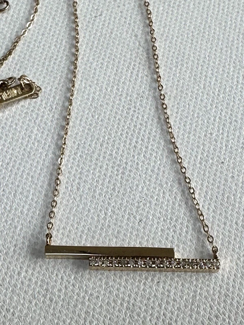 Amazing Katkim Ny 14Ct Yellow Gold Diamond Bar Necklace £795 New Maria Tash