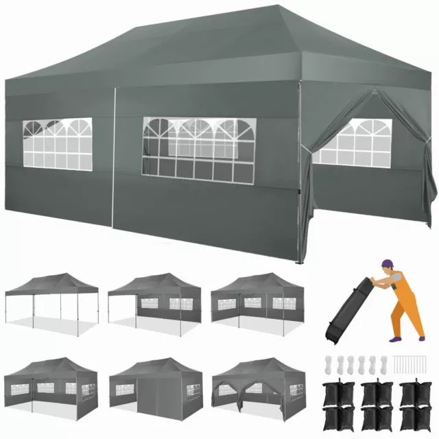 Falt Pavillon 3x3/3x4,5/3x6m Partyzelt Festzelt Gartenzelt UV-Schutz wasserdicht