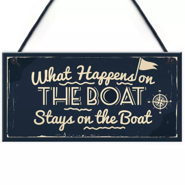 What Happens On The Boat Nautical Decor Shabby Chic Hanging Beach Sign Plaque